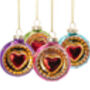 Christmas Polka Dot Glass Heart Decoration, thumbnail 2 of 2