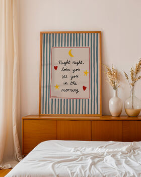 Night Night, Love You Nursery Print, 5 of 11