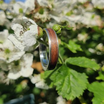 Silver And Santos Rosewood Inlay Ring, 2 of 3