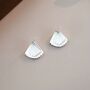 Maria Silver Fluted Oyster Vintage Charm Gift Stud Earrings, thumbnail 4 of 8