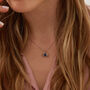 Transparent Glass Evil Eye Sterling Silver Necklace, thumbnail 1 of 6