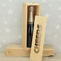 Personalised Cheers Engraved Wooden Bottle Box, thumbnail 3 of 5