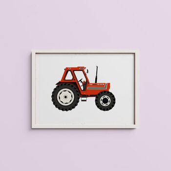 Fiat 110 90 Tractor Eight Colour Screen Print Orange, 4 of 7