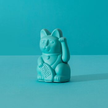 Mini Turquoise Waving Lucky Cat, 5 of 5