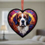 St Bernard Stained Glass Effect Heart Suncatcher, thumbnail 5 of 5