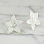 Eloise Flower Stud Earrings Silver, thumbnail 7 of 7