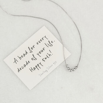 30th 40th 50th 60th Birthday Silver 925 Bead Per Decade Necklace, 5 of 12