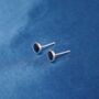 Small 4 Mm Black Studs Earrings, Onyx Stone Studs, thumbnail 4 of 7
