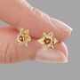 18ct Gold Plated Daffodil Stud Earrings, thumbnail 4 of 10