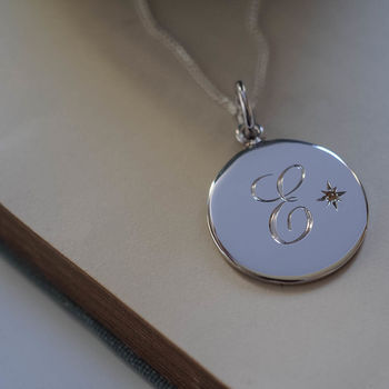 Birthstone Initial Necklace In Sterling Silver, 7 of 10