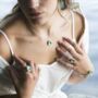 Small Round Emerald Turquoise Lagoon Silver Pendant, thumbnail 1 of 6