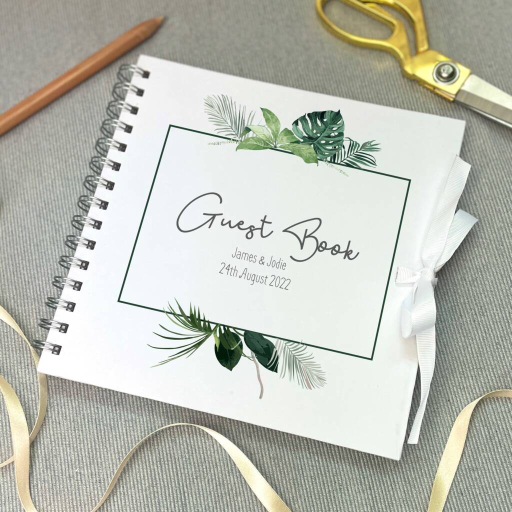 Personalised Tropical Wedding Guest Book