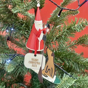 Personalised Sup Paddleboard Santa Bauble, 2 of 3