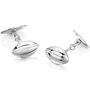 Silver Rugby Engraved Cufflinks | Groom's Party Wedding Gift, thumbnail 1 of 8