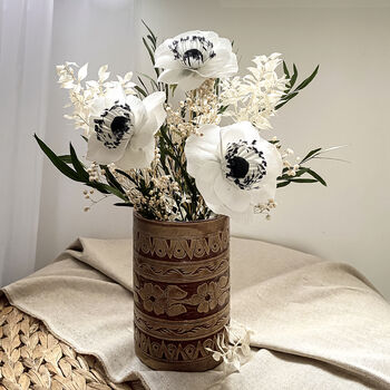 Paper Anemone Bouquet With Preserved And Dried Foliage, 2 of 5