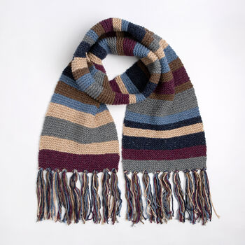 College Scarf Knitting Kit Moody Blues, 6 of 10