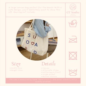 Large Beach Letter Tote Bag, 5 of 7