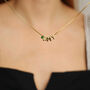 Personalised Name Necklace In Bubble Font With Birthstone, thumbnail 5 of 12