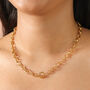 Gold Stainless Steel T Bar Oval Link Chain Necklace, thumbnail 2 of 3