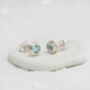 Handmade Blue Topaz Stud Earrings, thumbnail 3 of 8