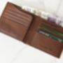 Personalised Mens Luxury Leather Billfold Wallet, thumbnail 8 of 9