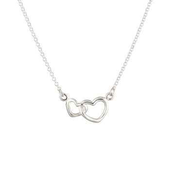 Sterling Silver Linked Hearts Necklace, 6 of 6