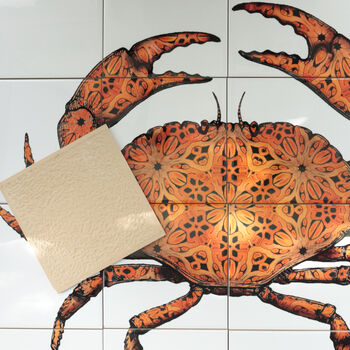 Crab Tile Mural Handprinted Ceramic Tile Set, 9 of 12