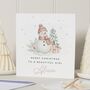 Cute Personalised Snowman Christmas Card For Daughter, thumbnail 1 of 7