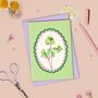 Sweet Pea Flowers Card Green, thumbnail 1 of 3