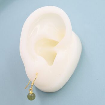 Natural Jade Hook Earrings In Sterling Silver, 7 of 12
