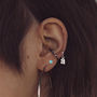 Tiny Delicate Opal Earrings, thumbnail 2 of 5