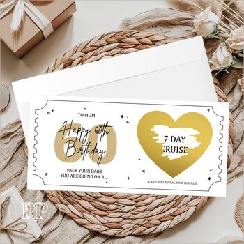 Personalised 60th Birthday Scratch Card, Surprise Gift Reveal, 2 of 9