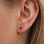 Sterling Silver February Birthstone Stud Earrings, thumbnail 1 of 5