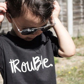 'Trouble' Short Sleeve T Shirt, 2 of 5