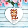 Personalised Cute Tiger Love Heart Hand, thumbnail 1 of 2