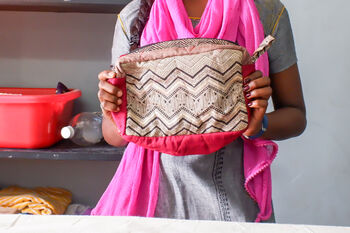 Large Colourful Upcycled Sari Box Pouches, Handmade In India, 9 of 12