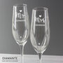 Wedding Toasting Glasses Mr And Mrs Crystal Flutes, thumbnail 2 of 6