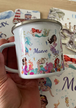 Kids Personalised Under The Sea Placemat, Coaster And Mug Dinner Set, 3 of 5