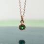 Emerald May Birthstone Rose Gold Stud Earrings, thumbnail 3 of 5