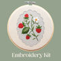 Strawberries On A Vine Beginner Embroidery Kit, Hand Embroidery, thumbnail 1 of 5