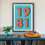 1981 Personalised Year Typography Print, thumbnail 11 of 11