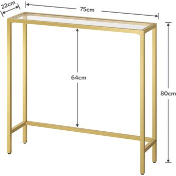 Tempered Glass Console Table Hallway Display Table, 8 of 8