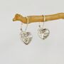 Silver Plated Diamanté Heart Drop Earrings, thumbnail 1 of 4