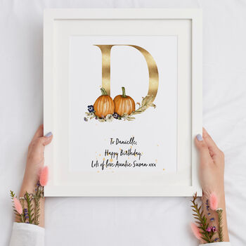 Personalised Autumn Theme Initial Print, 2 of 7