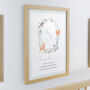 Woodland Initial Oak Framed Print For New Baby, thumbnail 2 of 2