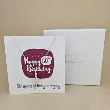 Boxed 60th Birthday Star Necklace Card, 2 of 3