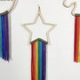 Wooden Star With Luxury Rainbow Knitted Fringing, thumbnail 1 of 12