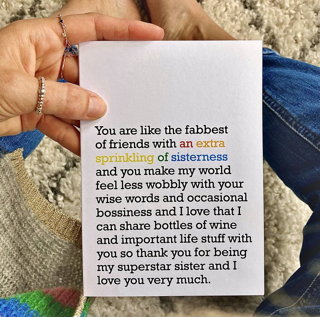 'An Extra Sprinkling Of Sisterness': Card For Sister