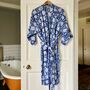 Wrap Kimono In Summer Blu Block Print, thumbnail 1 of 4