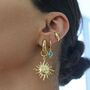 18k Gold Plated Filled Celestial Sun Statement Earrings, thumbnail 4 of 12